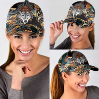 Native American Navajo Wolf Classic Cap Grunge Pattern