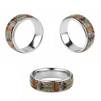 Native American Navajo Wolf Classic Ring Grunge Pattern