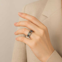 Native American Navajo Wolf Classic Ring Grunge Pattern
