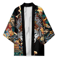 Native American Navajo Wolf Kimono Grunge Pattern