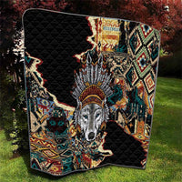 Native American Navajo Wolf Quilt Grunge Pattern