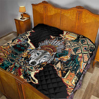Native American Navajo Wolf Quilt Grunge Pattern