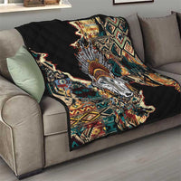 Native American Navajo Wolf Quilt Grunge Pattern