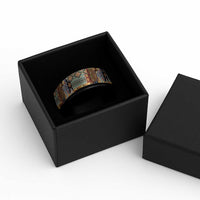 Native American Navajo Wolf Spinner Ring Grunge Pattern
