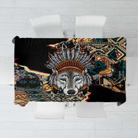 Native American Navajo Wolf Tablecloth Grunge Pattern