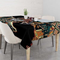 Native American Navajo Wolf Tablecloth Grunge Pattern