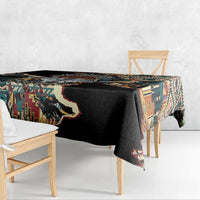 Native American Navajo Wolf Tablecloth Grunge Pattern