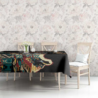 Native American Navajo Wolf Tablecloth Grunge Pattern