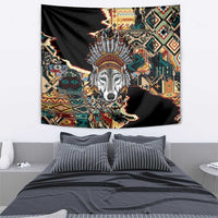 Native American Navajo Wolf Tapestry Grunge Pattern
