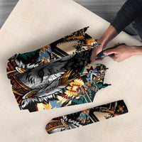 Native American Navajo Wolf Umbrella Grunge Pattern