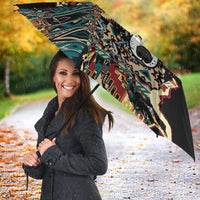 Native American Navajo Wolf Umbrella Grunge Pattern