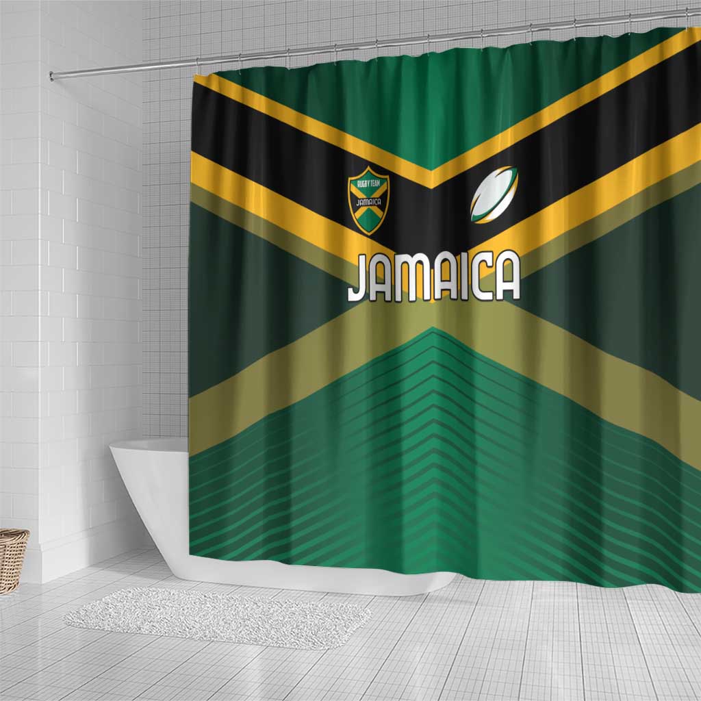 Rugby Jamaica Shower Curtain Reggae Warriors Go Champions