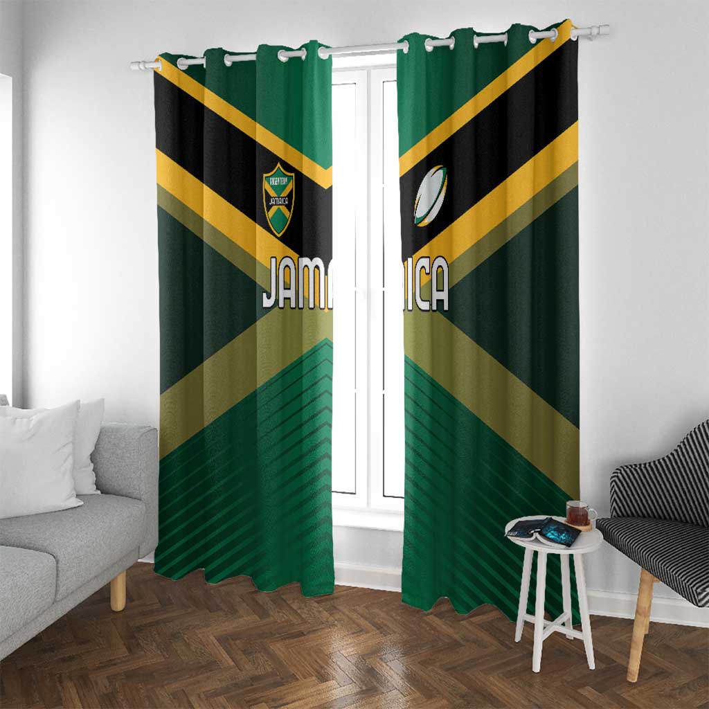 Rugby Jamaica Window Curtain Reggae Warriors Go Champions