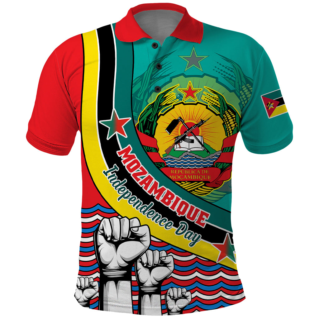 Mozambique Independence Day Polo Shirt Mozambiki Emblem Happy 48th Anniversary - Wonder Print Shop