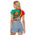 Mozambique Independence Day Raglan Cropped T Shirt Mozambiki Emblem Happy 48th Anniversary - Wonder Print Shop