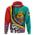 Personalised Mozambique Independence Day Hoodie Mozambiki Emblem Happy 48th Anniversary - Wonder Print Shop