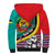 Personalised Mozambique Independence Day Sherpa Hoodie Mozambiki Emblem Happy 48th Anniversary - Wonder Print Shop