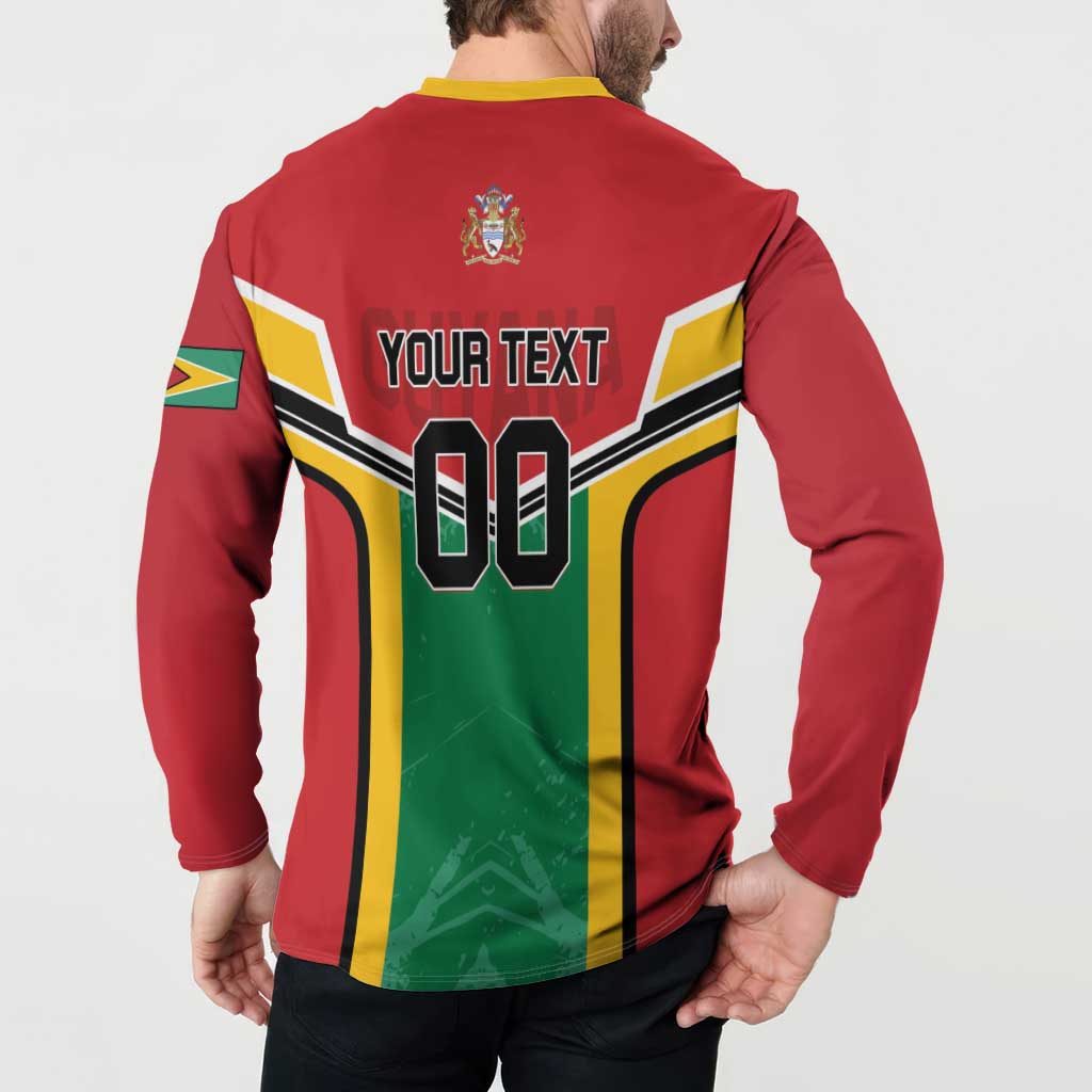 Custom Rugby Guyana Button Sweatshirt Guyana Warriors Go Champions - Wonder Print Shop