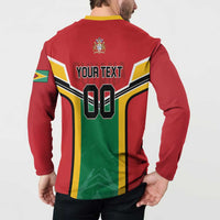 Custom Rugby Guyana Button Sweatshirt Guyana Warriors Go Champions - Wonder Print Shop