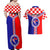 Croatia Couples Matching Off Shoulder Maxi Dress and Hawaiian Shirt Hrvatska Interlace With Coat Of Arms - Wonder Print Shop