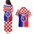 Croatia Couples Matching Puletasi Dress and Hawaiian Shirt Hrvatska Interlace With Coat Of Arms - Wonder Print Shop