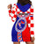 Croatia Hoodie Dress Hrvatska Interlace With Coat Of Arms - Wonder Print Shop