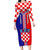 Croatia Long Sleeve Bodycon Dress Hrvatska Interlace With Coat Of Arms - Wonder Print Shop