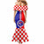 Croatia Mermaid Dress Hrvatska Interlace With Coat Of Arms - Wonder Print Shop