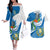 Guatemala Couples Matching Off The Shoulder Long Sleeve Dress and Hawaiian Shirt Guatemalan Quetzal With Coat of Arms - Wonder Print Shop