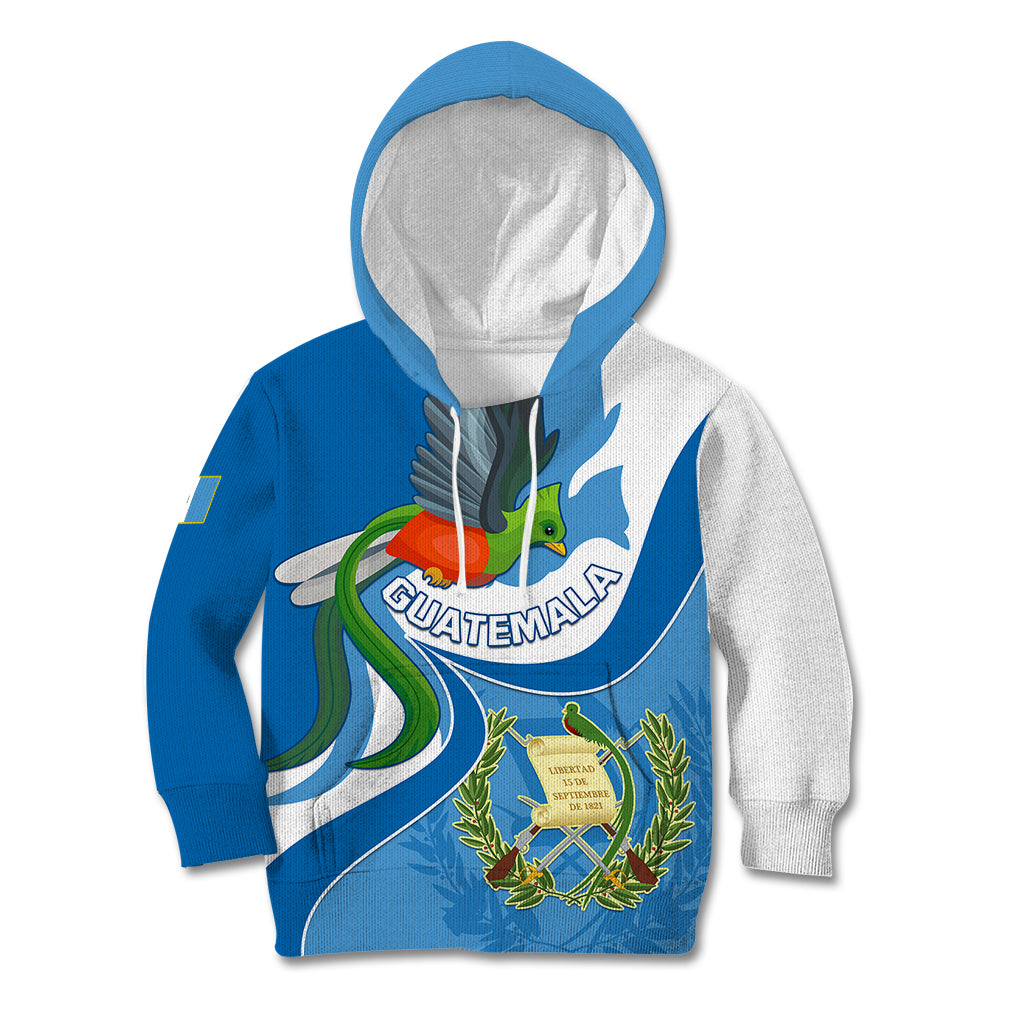 Guatemala Kid Hoodie Guatemalan Quetzal With Coat of Arms - Wonder Print Shop