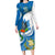 Guatemala Long Sleeve Bodycon Dress Guatemalan Quetzal With Coat of Arms - Wonder Print Shop