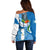 Guatemala Off Shoulder Sweater Guatemalan Quetzal With Coat of Arms - Wonder Print Shop