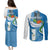 Personalised Guatemala Couples Matching Puletasi Dress and Long Sleeve Button Shirts Guatemalan Quetzal With Coat of Arms - Wonder Print Shop