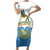 Personalised Guatemala Independence Day Short Sleeve Bodycon Dress Guatemalan Coat of Arms Mix Maya Pattern - Wonder Print Shop