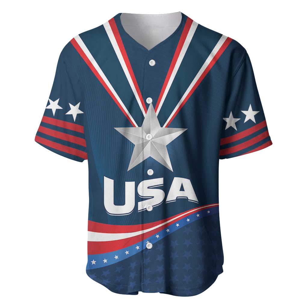 Custom USA Star Medal Baseball Jersey United States of America Champion - Wonder Print Shop