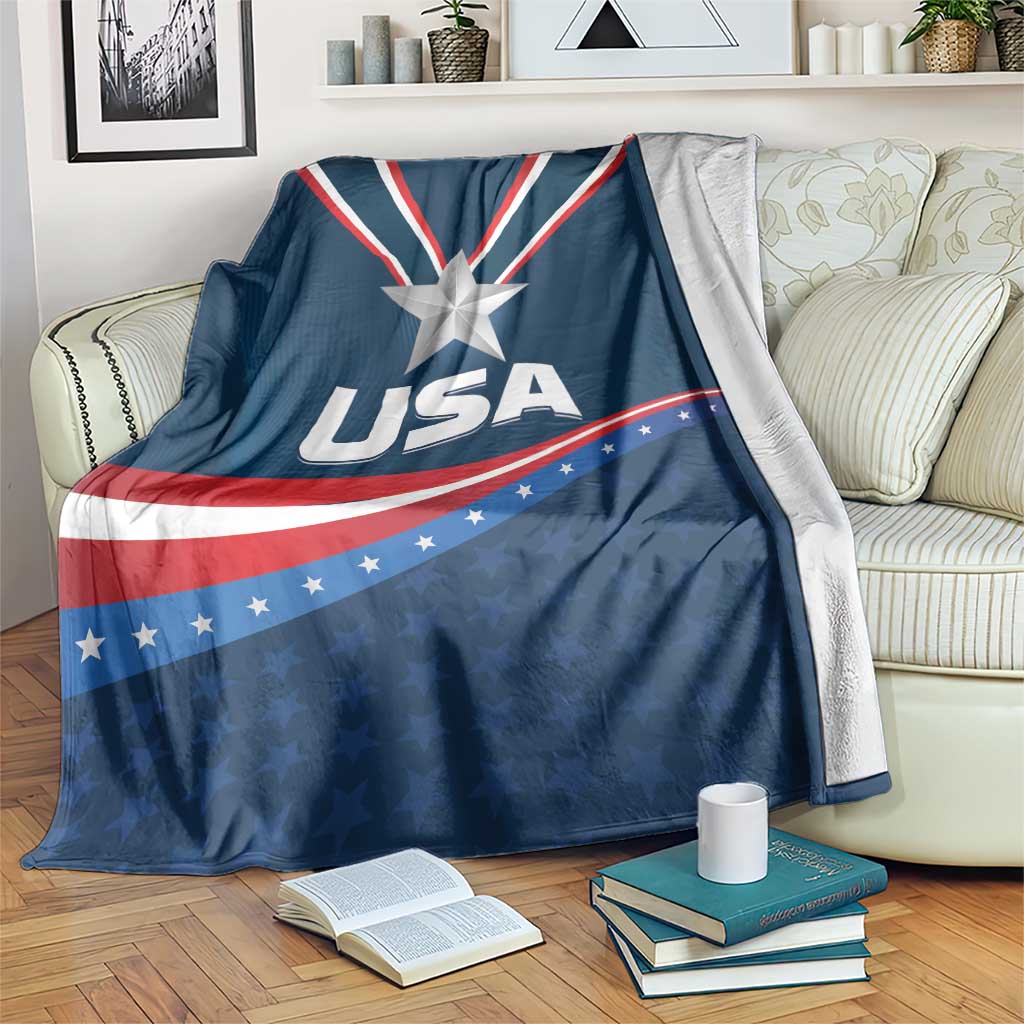 USA Silver Star Medal Blanket Team USA Champion