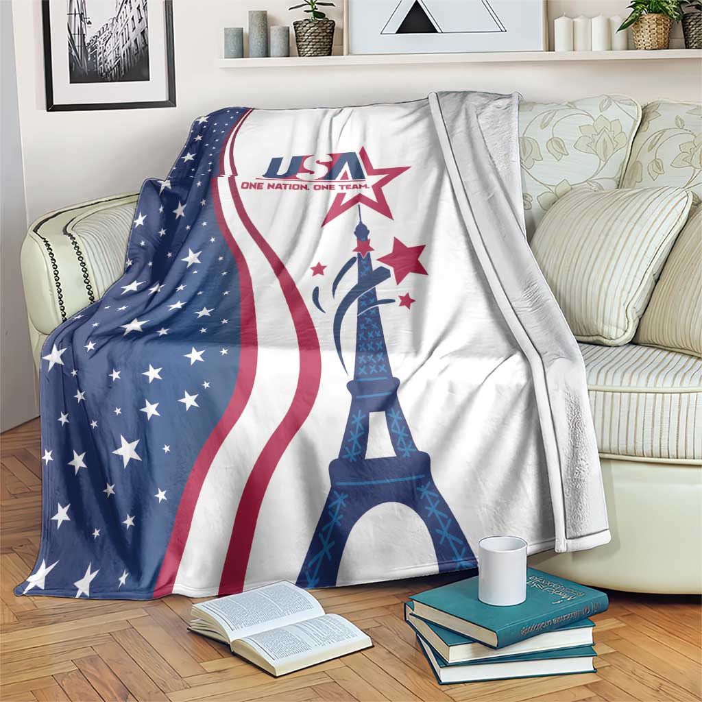 USA Eiffel Tower Blanket One Nation One Team