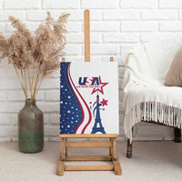 USA Eiffel Tower canvas wall art showing flag stripes, stars, and Eiffel Tower silhouette
