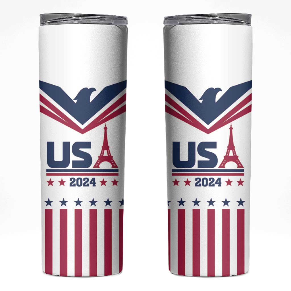 USA 2024 Eiffel Tower Skinny Tumbler United States Summer Sport