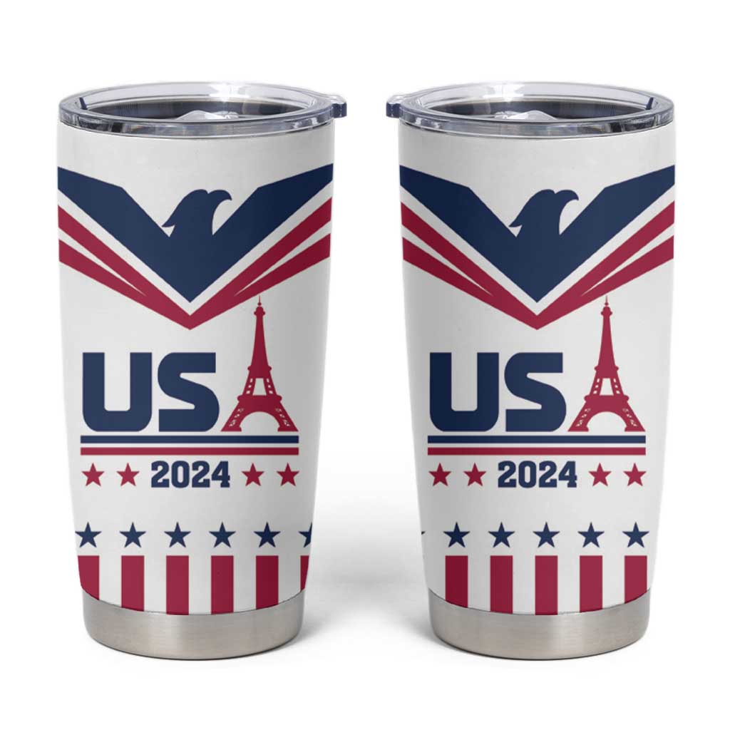 USA 2024 Eiffel Tower Tumbler Cup United States Summer Sport