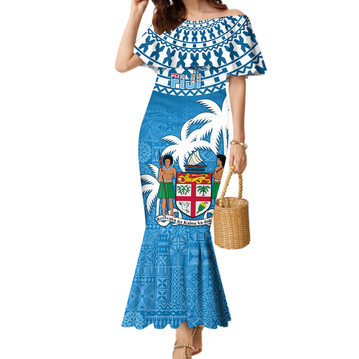 Fiji Mermaid Dress Bula Fijian Tapa Pattern - Wonder Print Shop