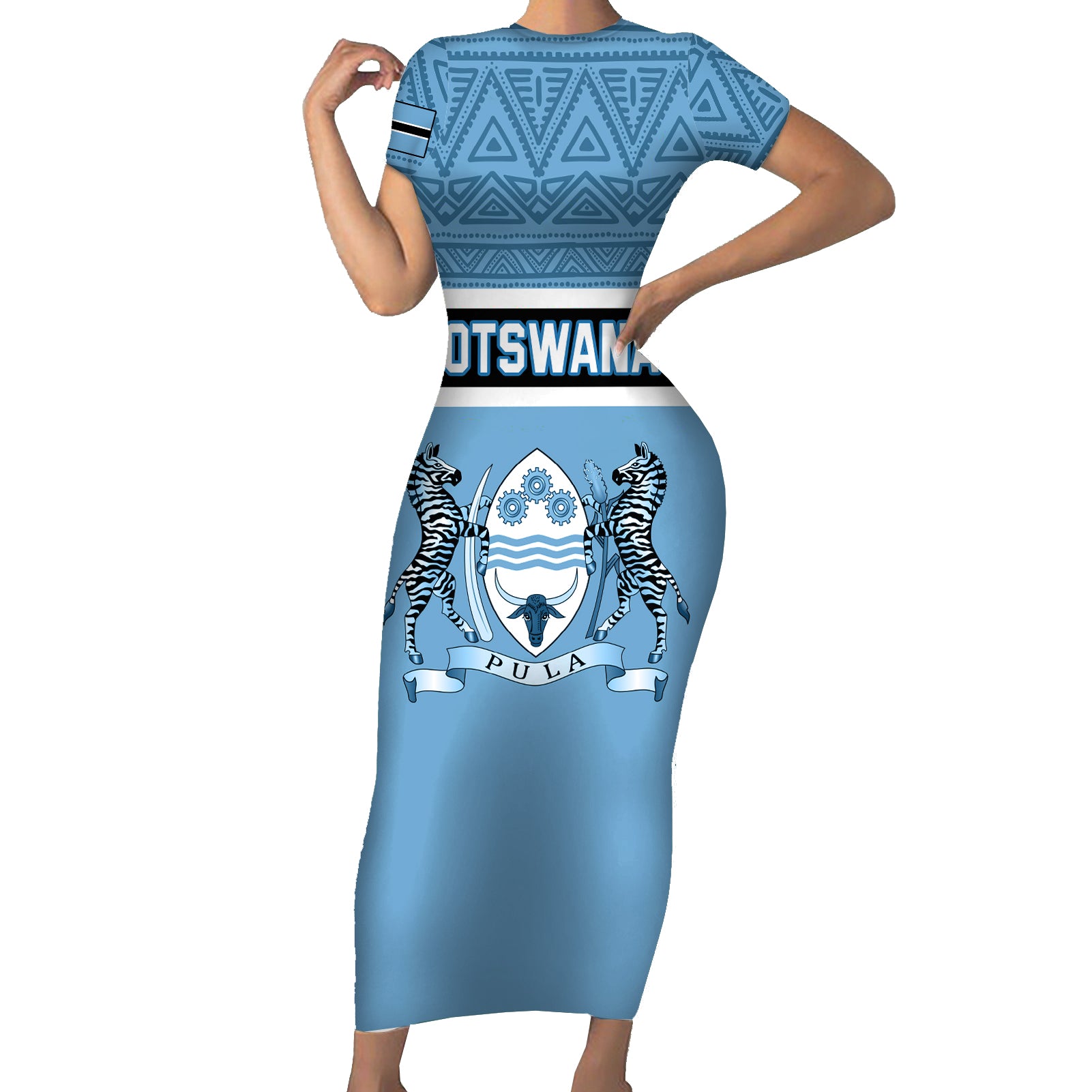 botswana-short-sleeve-bodycon-dress-tswana-pula-african-pattern