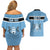 Personalised Botswana Couples Matching Off Shoulder Short Dress and Hawaiian Shirt Tswana Pula African Pattern - Wonder Print Shop