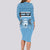 Personalised Botswana Long Sleeve Bodycon Dress Tswana Pula African Pattern - Wonder Print Shop