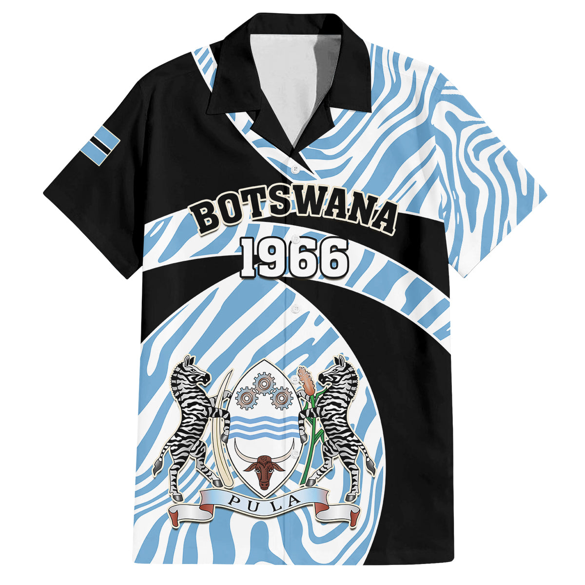 Botswana Independence Day Kid Hawaiian Shirt Lefatshe la Botswana Zebra Pattern - Wonder Print Shop