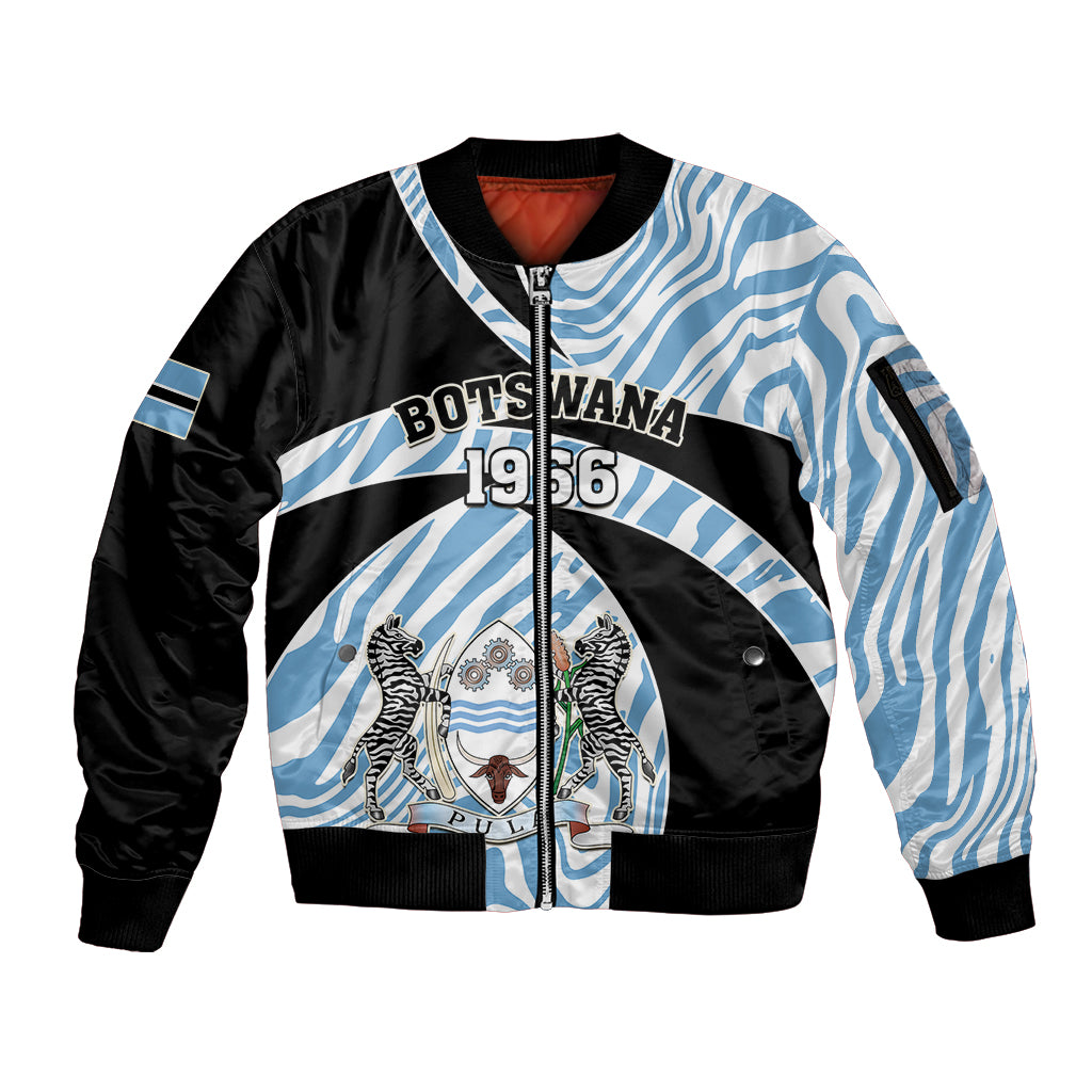 botswana-independence-day-sleeve-zip-bomber-jacket-lefatshe-la-botswana-zebra-pattern