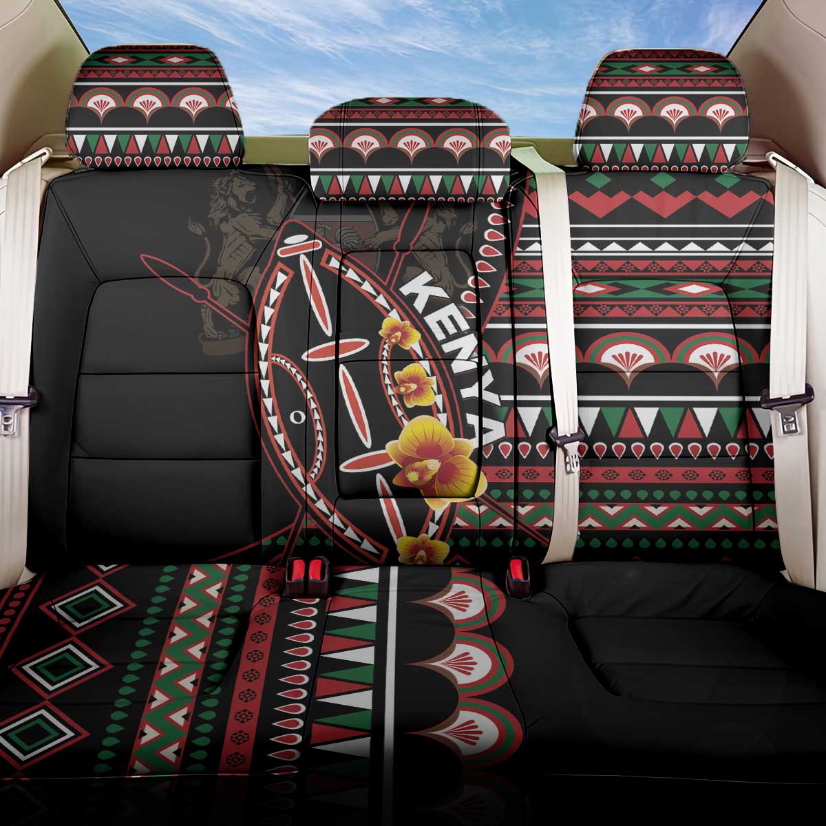 Kenya Back Car Seat Cover Jamhuri ya Kenya Shield