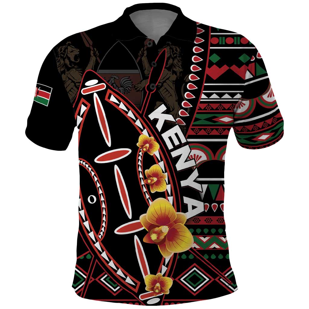 Personalized Kenya Polo Shirt Jamhuri ya Kenya Shield