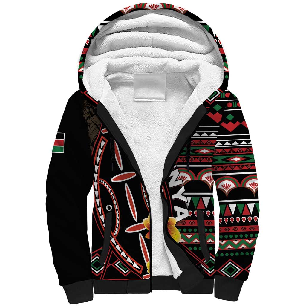 Personalized Kenya Sherpa Hoodie Jamhuri ya Kenya Shield