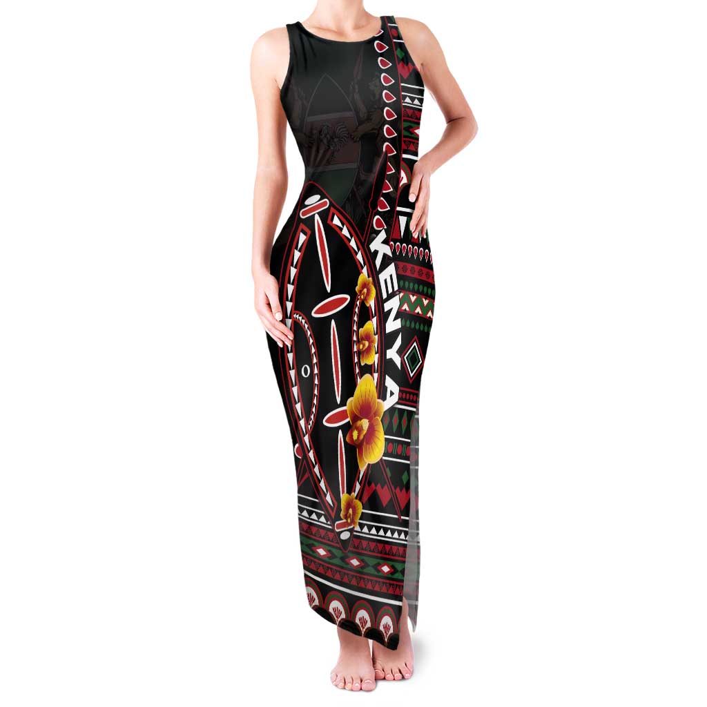 Personalized Kenya Tank Maxi Dress Jamhuri ya Kenya Shield